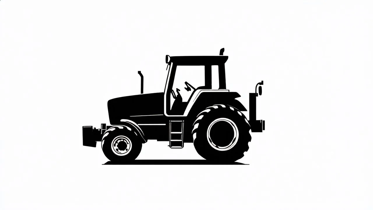 side profile of a modern tractor, smooth vector