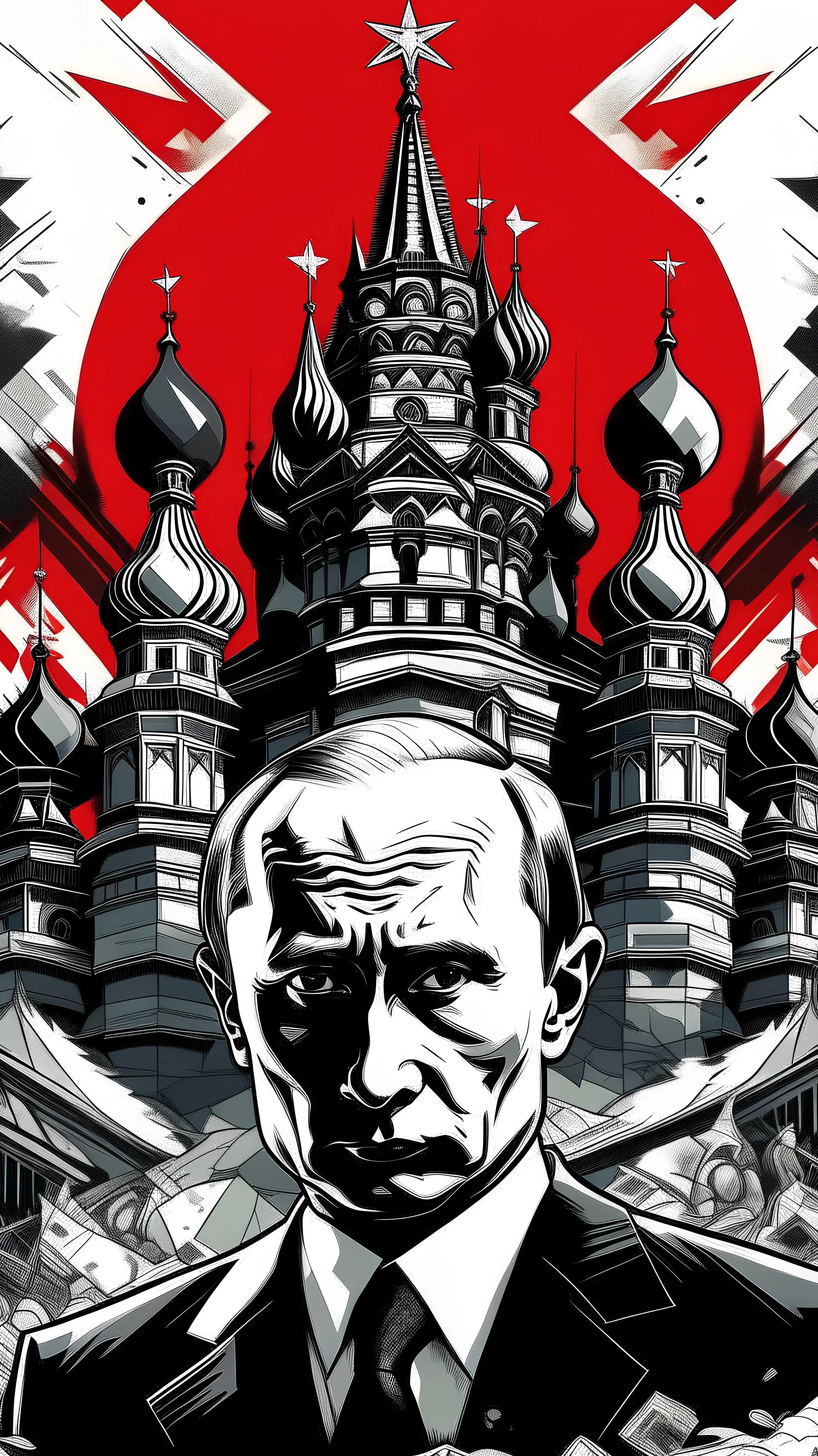 Create a highly detailed image of Russia's awareness of the retaliation.