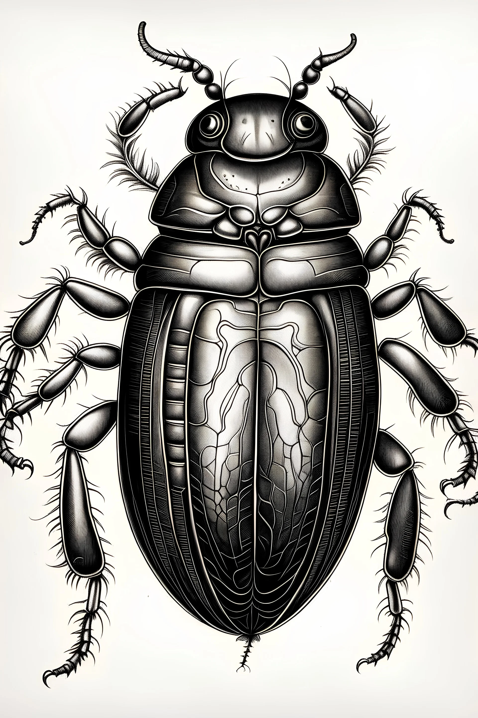 scarabee dessin simple encre de chine