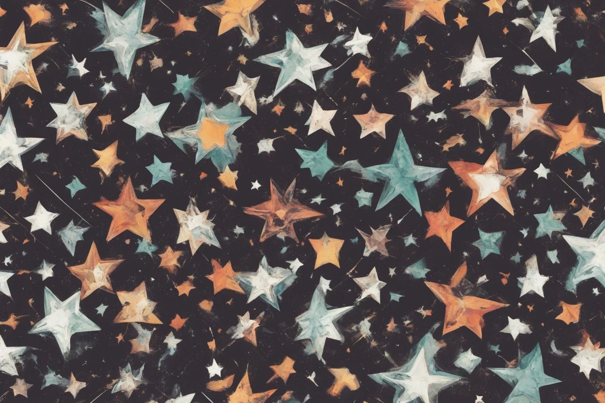 different variations of stars spash montage science book style