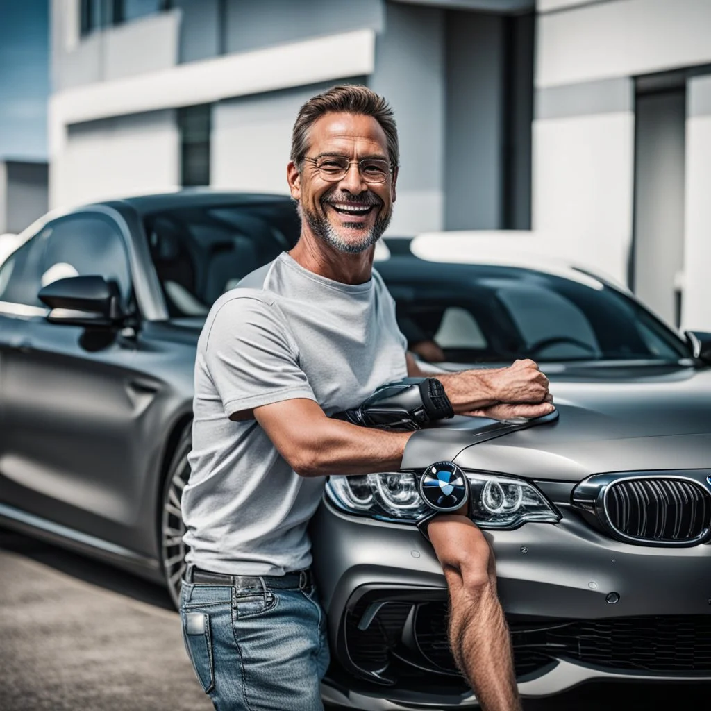 счастливый владельца бмв