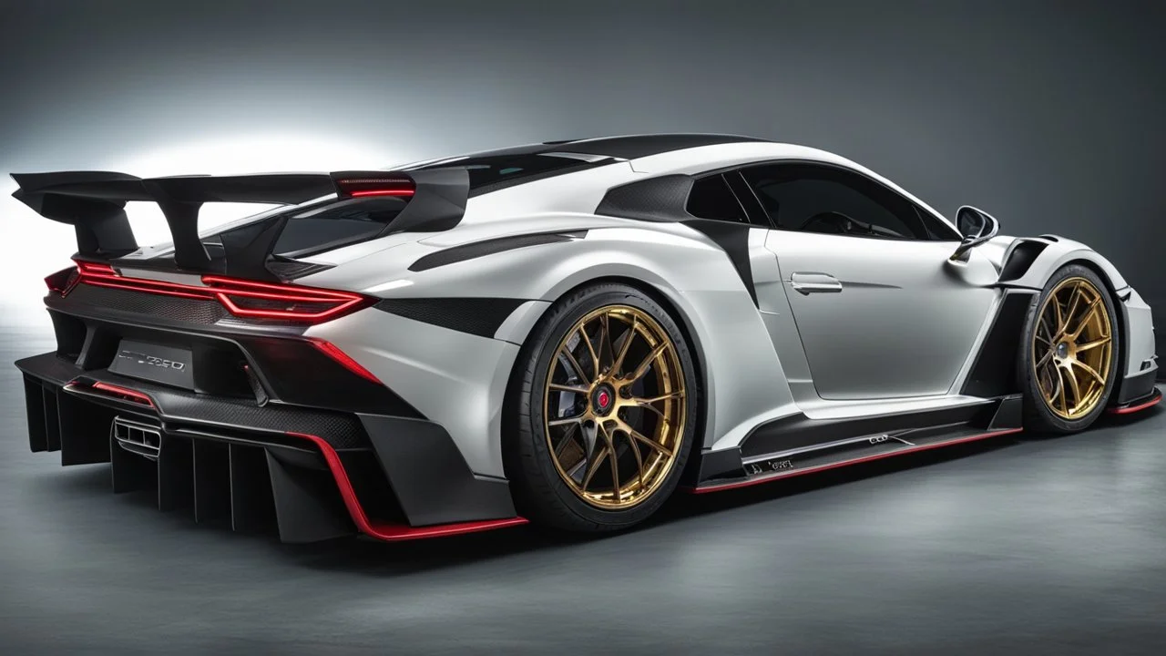 Porsche 911 MANSORY Fused with Lamborghini Veneno, Super Detailed, desktop wallpaper, 4K, Rear View