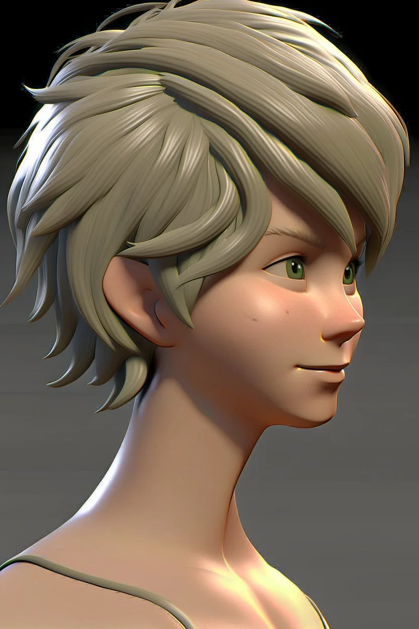 female 3d character hair