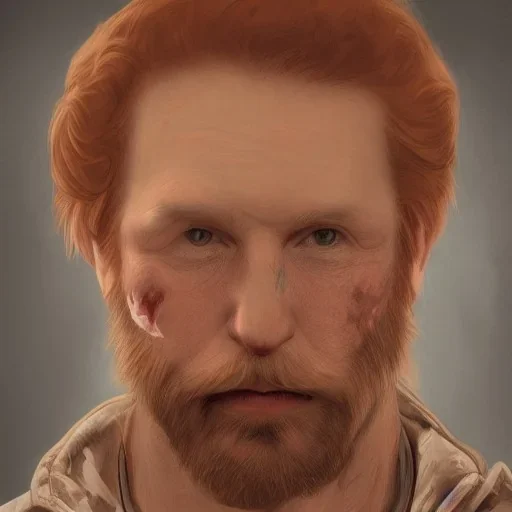Portrait of Courtney Gains as a ruggedly handsome but joyful roguish pirate, charismatic, attractive male, masculine, perfect, precisely detailed, lightly freckled face, meticulously detailed multi-hued ginger carrot colored cherry fire red hair; Malachai of the corn; fantasy, intricate, elegant, highly detailed, digital painting, artstation, concept art, matte, sharp focus, illustration, art by artgerm and greg rutkowski and alphonse mucha