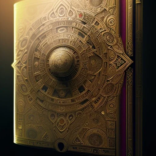 cover of an ancient ornate intricate spell book, cinematic, realistic, intricate details, photorealistic, octane render,artstation, mistery room background, 512K