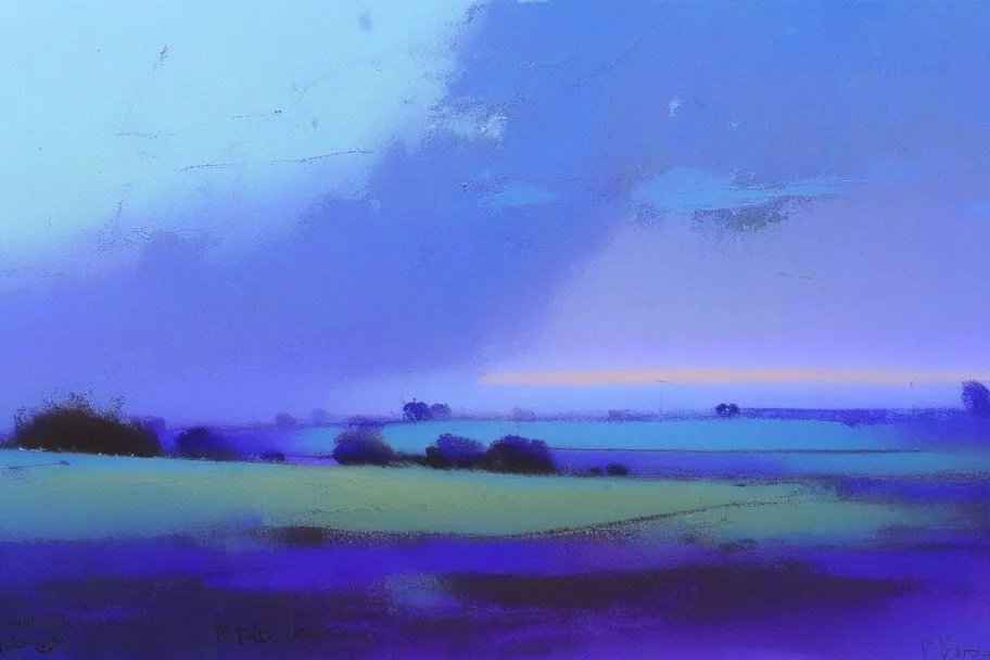 Leicestershire landscape, style of Peter wileman pastel colours