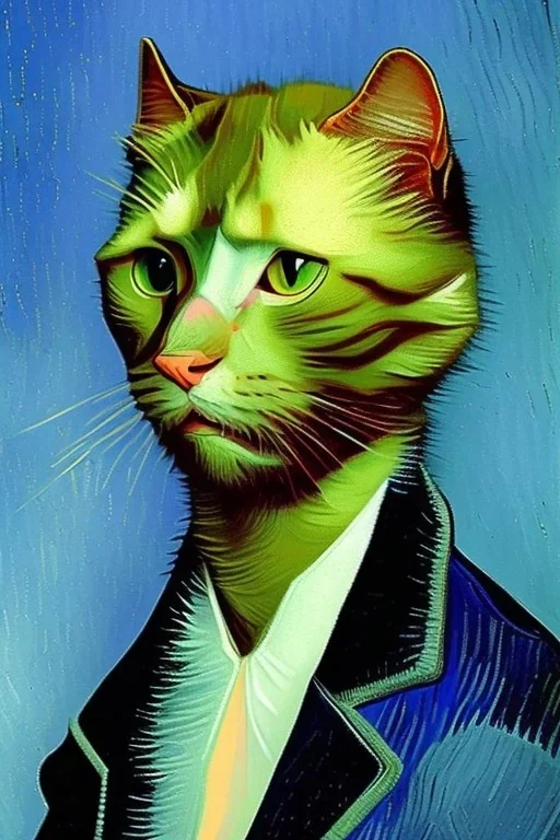 Portrait of a cat by Van Gogh