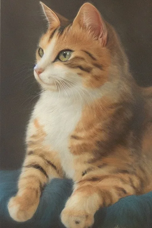 painting of a cat painting a portrait