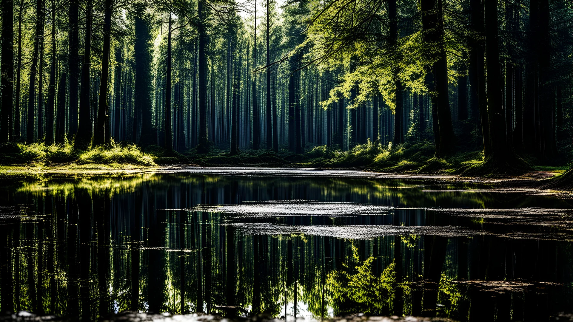 forrest,reflections,dramatic scene