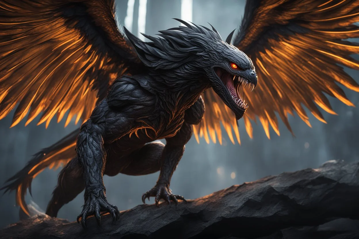 grendel in 8k concept artstyle, venom them, neon effect, big white wings, feathers, full body, apocalypse, intricate details, highly detailed, high details, detailed portrait, masterpiece,ultra detailed, ultra quality