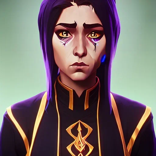 Portrait of a beautiful 12 year old warlock girl