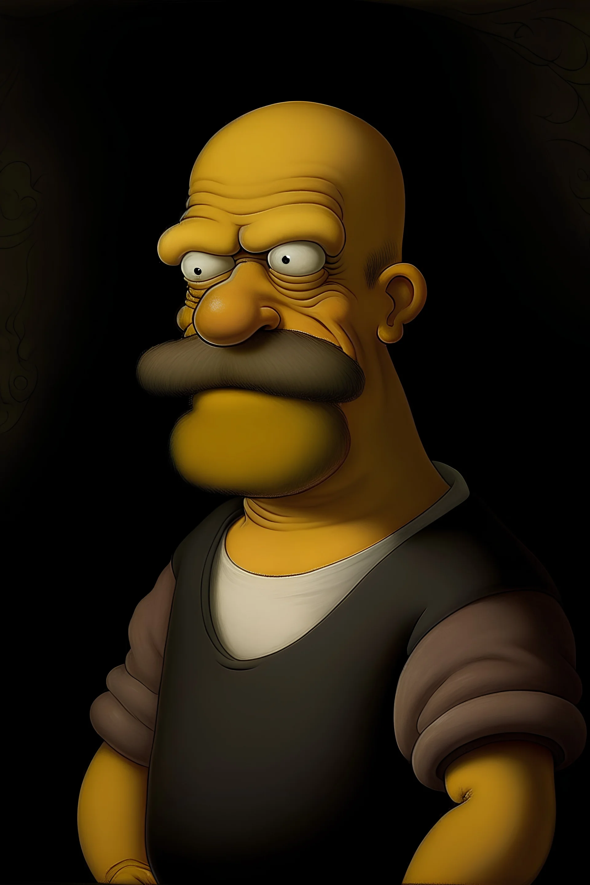 portrait of homer simpson by da vinci