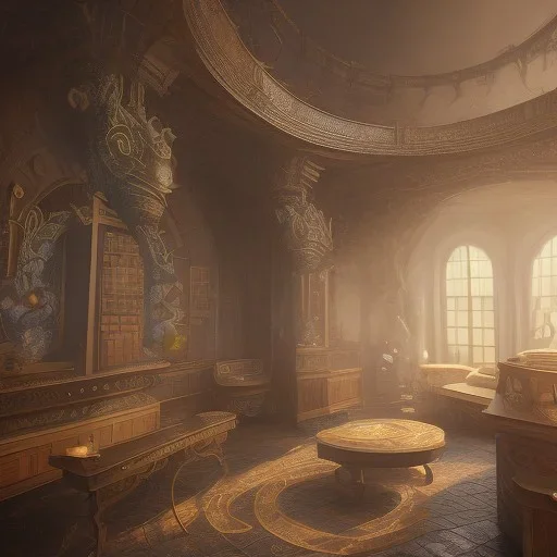 School of learning magical arts, whole building, mysterious, soft lighting, unreal engine 5 volumetric lighting, intricate details, realistic style, 8k resolution