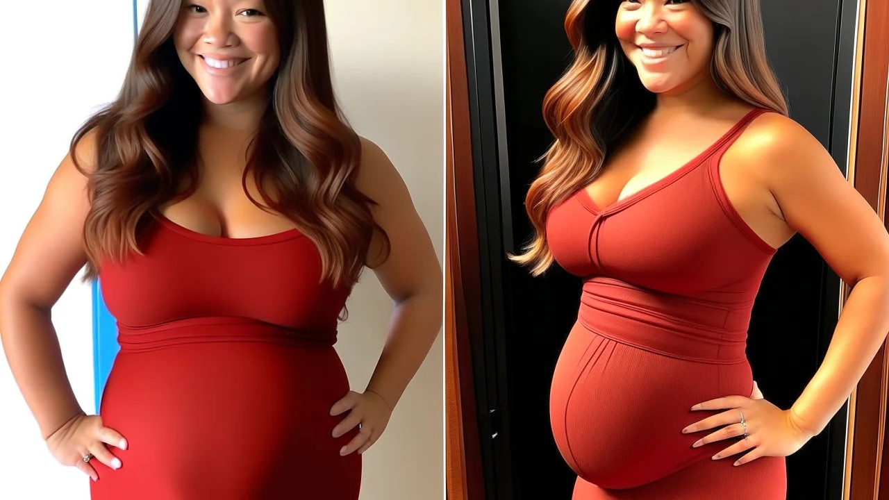 Gina Rodriguez Complete transformation Bathwater metamorphosis Heavily pregnant German teenager Long red hair Maternity gown Comfortable elegance Teenage motherhood Radiant glow Maternal resilience Motherly grace 100% transformed Youthful vitality Maternal beauty Rounded belly Fiery red tresses Maternity attire perfection Motherly aura Waist: 28 inches Hips: 38 inches Bust: 34 inches Transformation completion Bathwater radiance Unexpected beauty