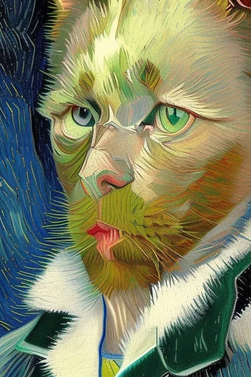 Portrait of a cat by Van Gogh