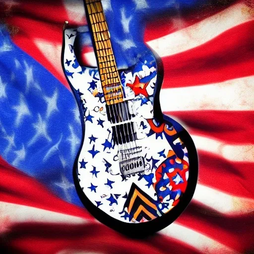 PEACE electric guitar PEACE psychedelic hippie trippy acid LSD PEACE GUITAR peacesign AMERICAN FLAG SUNGLASSES