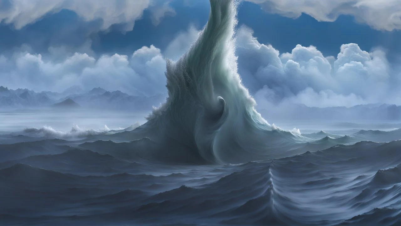 a powerful whirlpool in the ocean