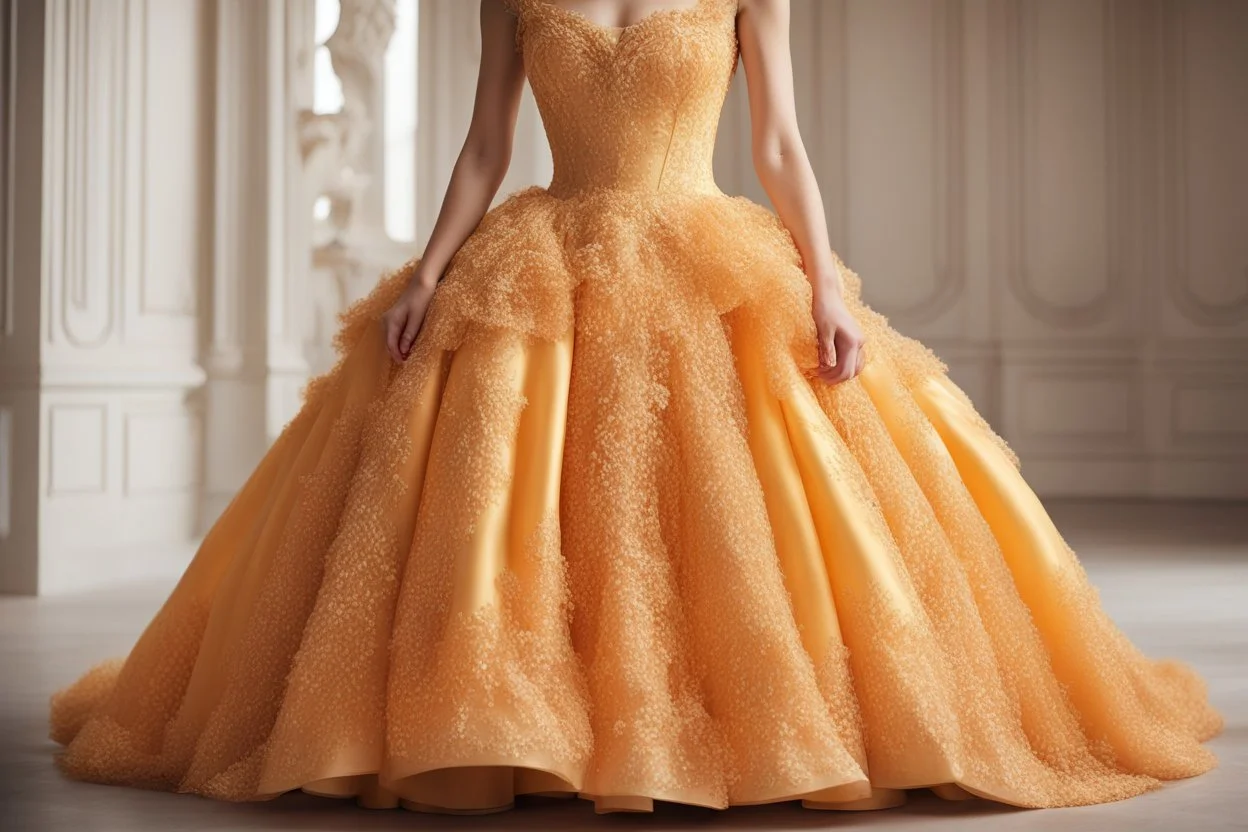 роскошное платье принцессы цветом солнца