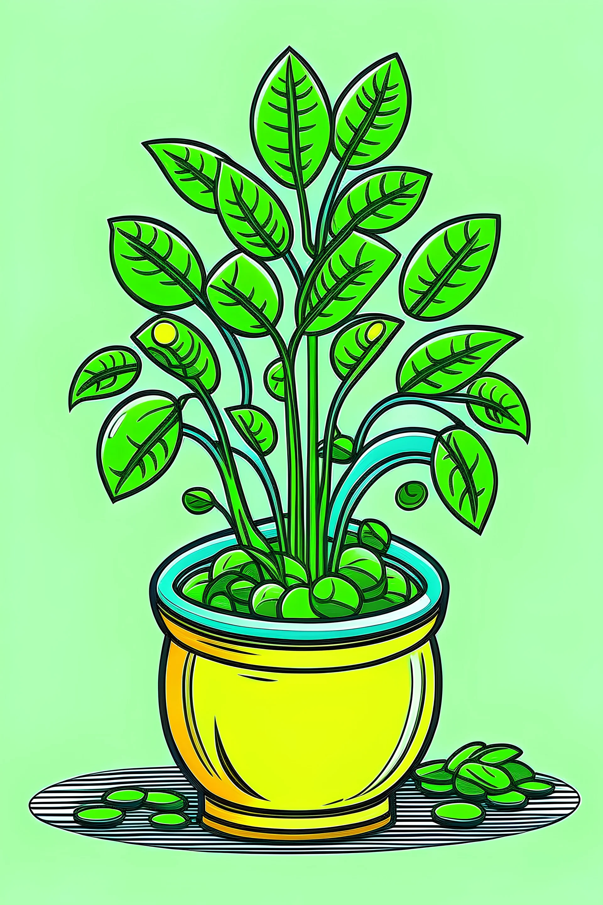 Growing moneyplant logo cartoonnewschool