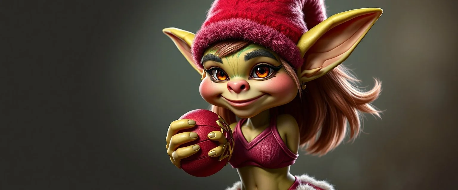 gremlin gnome cheerleader full body portrait
