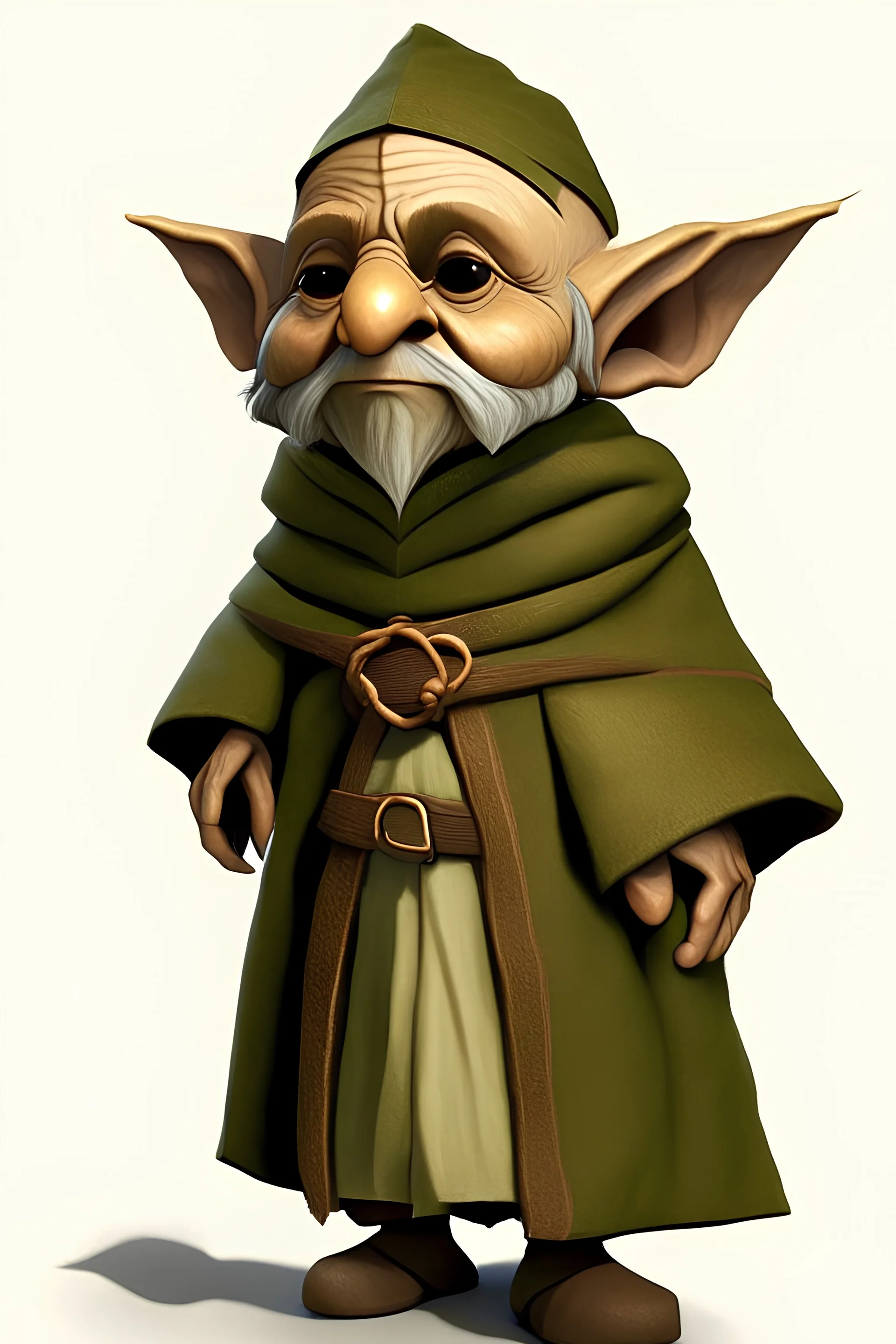 Krynt Umbermoor is a Deep Male Gnome, he is 415 years old, and works as a Doctor. he is Underweight and Short for a Gnome, standing at 3'3". he has Olive coloured Skin. he is Bald. he is wearing Brown Refined Noble Robes, over which he is wearing a Cloth Cloak. In addition, he is adorned with a Counterfeit Necklace.