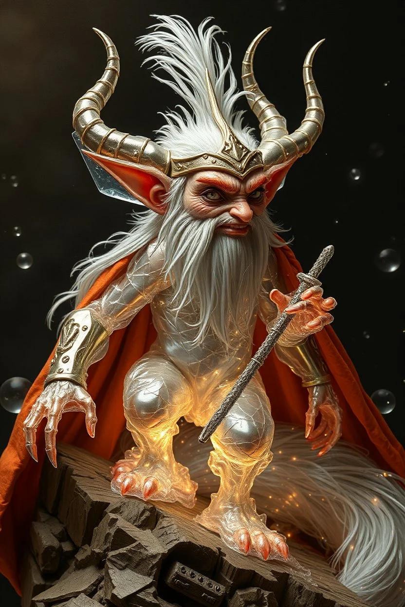 viking vampire glorious transparent transcendent cute hairy gremlin elf fairy fox built as bubble wrap art by Rembrandt and Escher