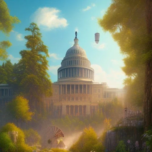 pixar style, sunny volumetric Capitol building environment and background, realistic painting of a cute midget abraham lincoln with stovepipe hat, looking excited, volumetric lighting, dramatic lighting, detailed digital painting, anime, ornate, colour-washed colors, elegant, small minutiae, tiny features, particulars, centered, smooth, sharp focus, renderman gofur render, 8k, uhd, detailed eyes