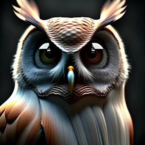 Owl, macro lens blur, hyperphotorealistic,studio lighting, sharp focus, unreal engine