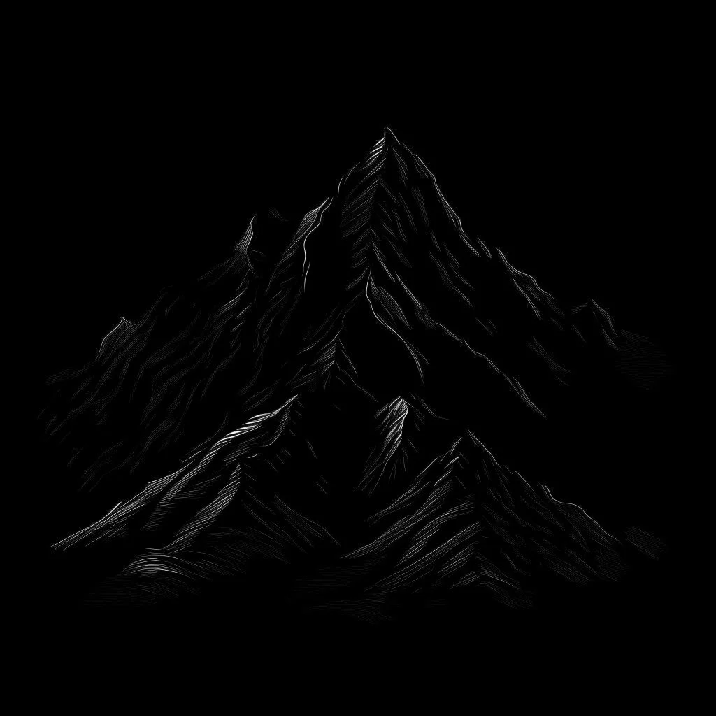 draw a black mountian with black background