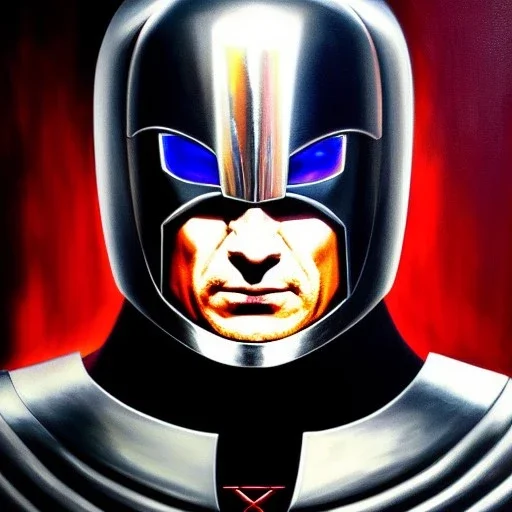 ultra detailed fullbody Portrait in oil on canvas of Magneto wearing Red metal Armor , extremely detailed digital painting,intrincate, extremely detailed face,crystal clear Big Glowing eyes, mystical colors , perfectly centered image, perfect composition, rim light, beautiful lighting, 8k, stunning scene,extremely sharp detail, finely tuned detail, ultra high definition raytracing, in the style of robert e howard and pablo oliveira and Ken Kelley and Ohrai Noriyoshi and Simon Bisley and tomz