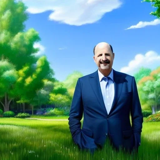 pixar style, volumetric summer garden environment and background, realistic painting of Jim Cramer, looking excited, detailed digital painting, extreme dense and fine fur, anime, ornate, colour-washed colors, elegant, small minutiae, tiny features, particulars, centered, smooth, sharp focus, renderman gofur render, 8k, uhd, detailed eyes, realistic shaded volumetric lighting, sunlight caustics, backlight, centered camera view