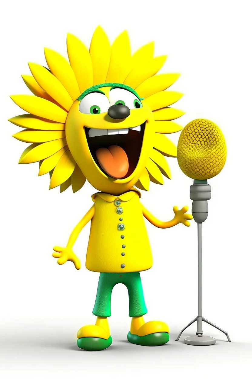 cheery sunflower avatar singing full body