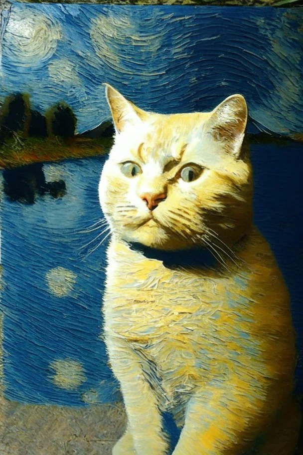 Portrait of a cat by Van Gogh