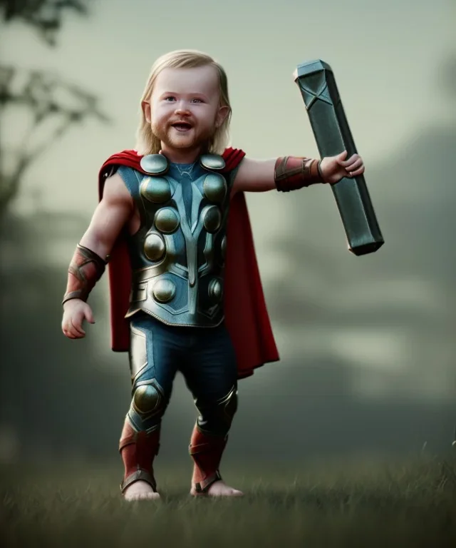 Baby thor, full body, bokeh