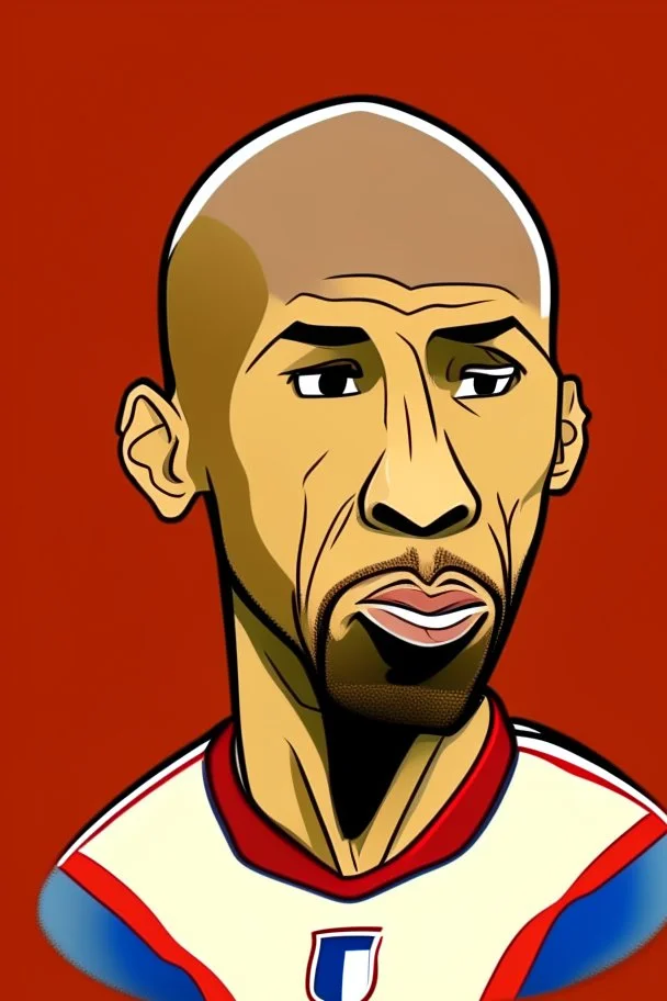 Thierry Henry French soccer player ,cartoon 2d