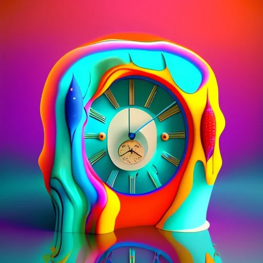 Surreal Dreamscape*: Generate a dreamlike scene with melting clocks, distorted objects, and vibrant colors, inspired by Salvador Dalí's works.