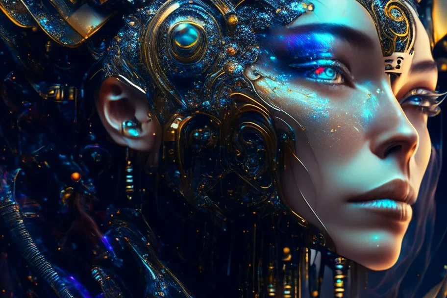 Artificial Intelligence AI Photo Portrait, high-tech, technology, code and machine, background, robot and human, leadership, code, ying and yang, Breathtaking Fantasycore Artwork By Android Jones, Jean Baptiste Monge, Alberto Seveso, Erin Hanson, Jeremy Mann. Intricate Photography, A Masterpiece, 8k Resolution Artstation, Unreal Engine 5, Cgsociety, Octane Photograph