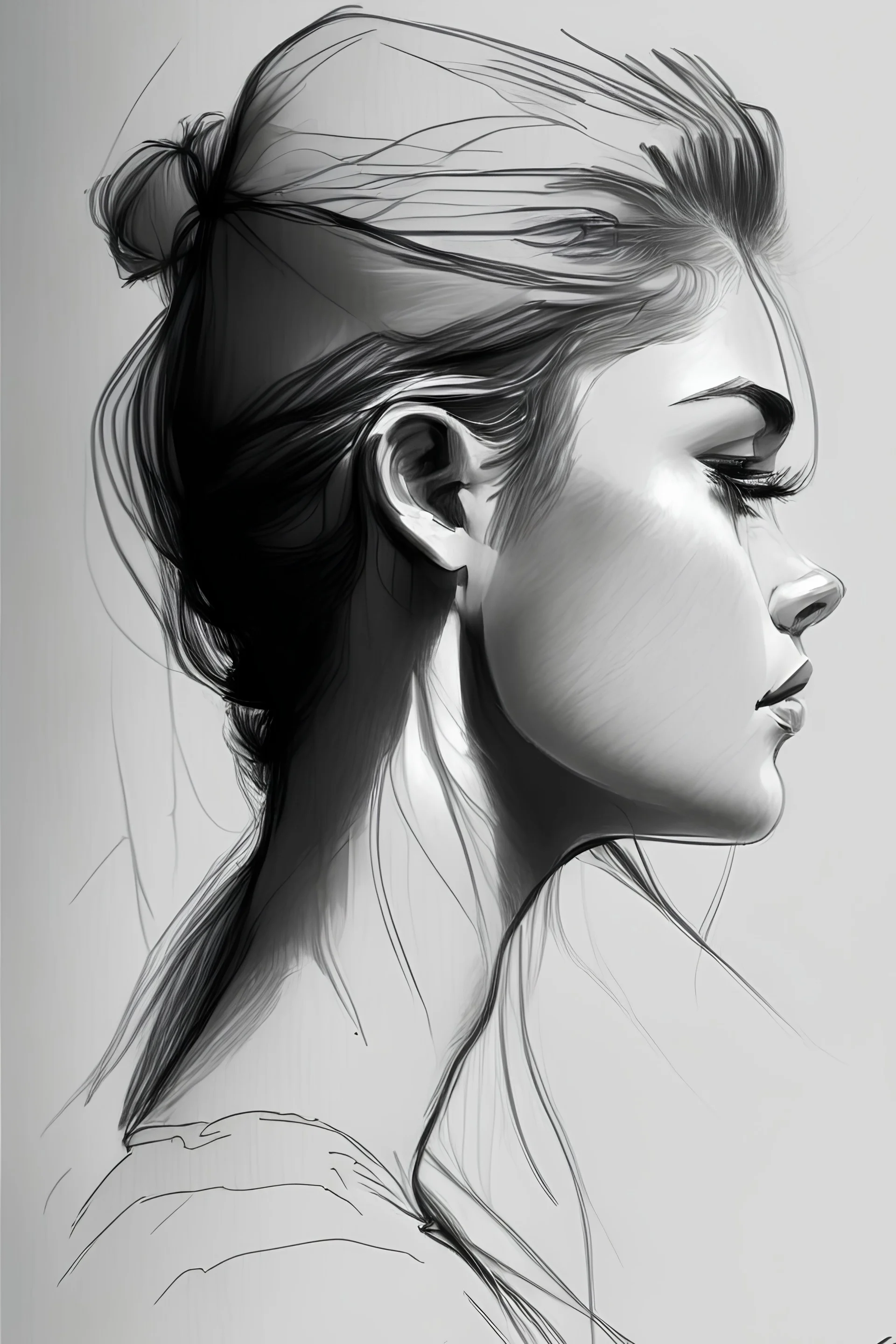 Woman Drawing A Black And White Drawing Of A Beautiful Girl Background, Draw  From Picture, Drawing, From Background Image And Wallpaper for Free Download