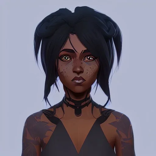 Portrait of an adorable dark skinned witch girl