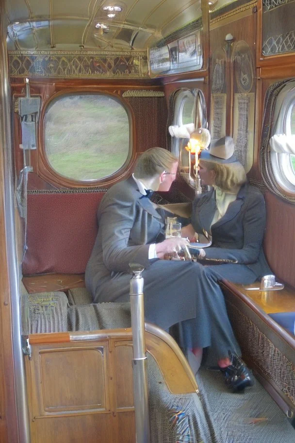 Getting it on in the first class carriage on the steam train.