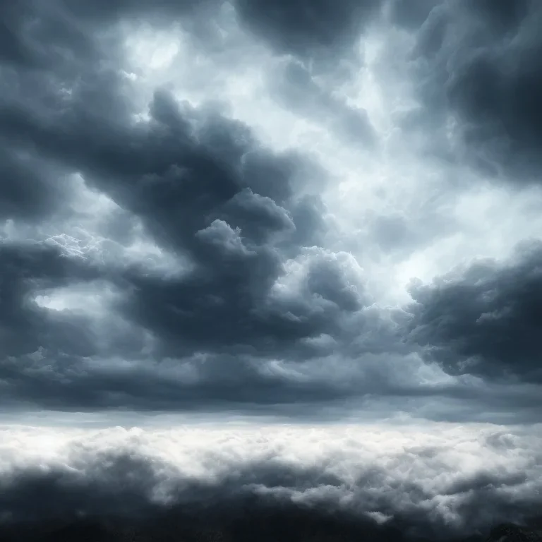 above the clouds, darksky, stormy weather, rain , realistic, 8k