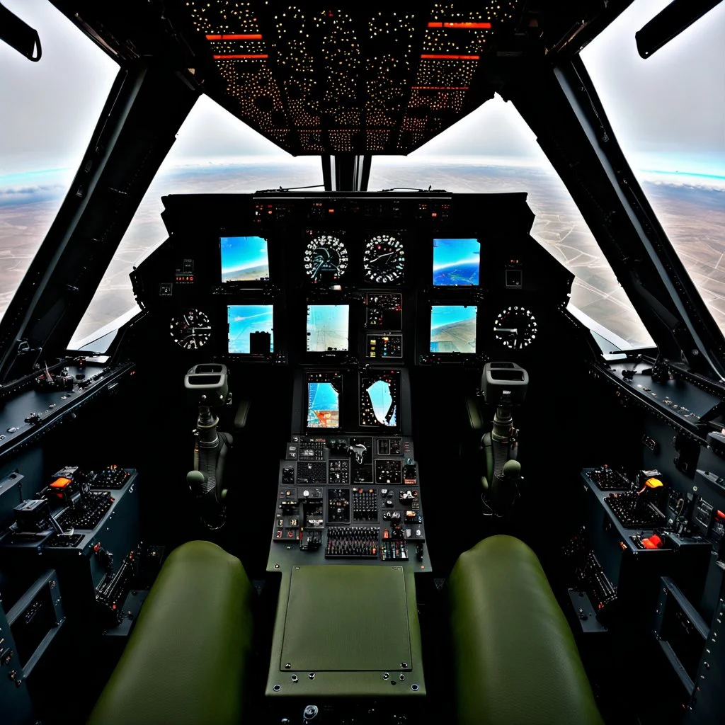 Inside the cockpit of an F-35.