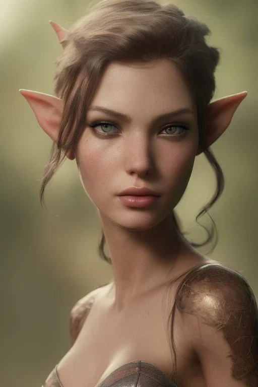 Photo of a gorgeous female elf, lovely face, art by stanley artgerm lau, marc simonetti, art by luis royo, realistic pretty face, half body shot, sharp focus, 8 k high definition, insanely detailed, intricate, elegant, bokeh foliage