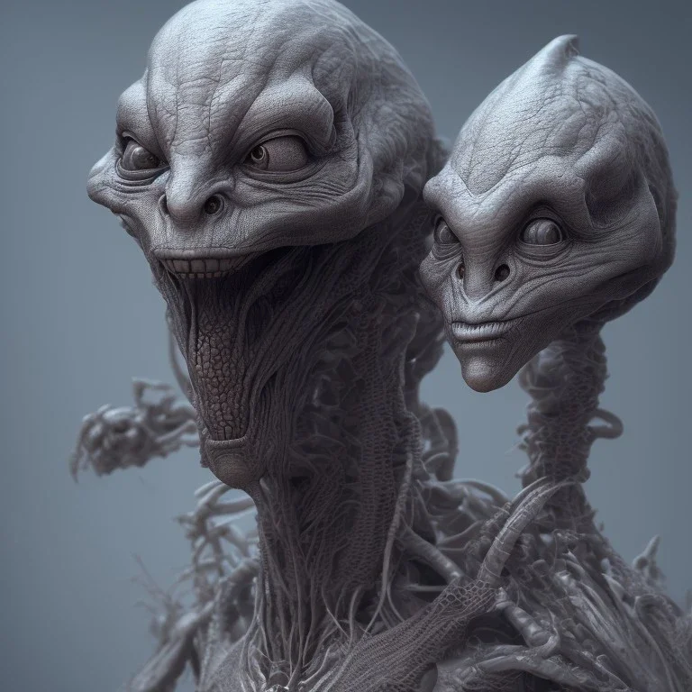 grey alien, volumetric lighting, particals, intricate detail, realistic, close up