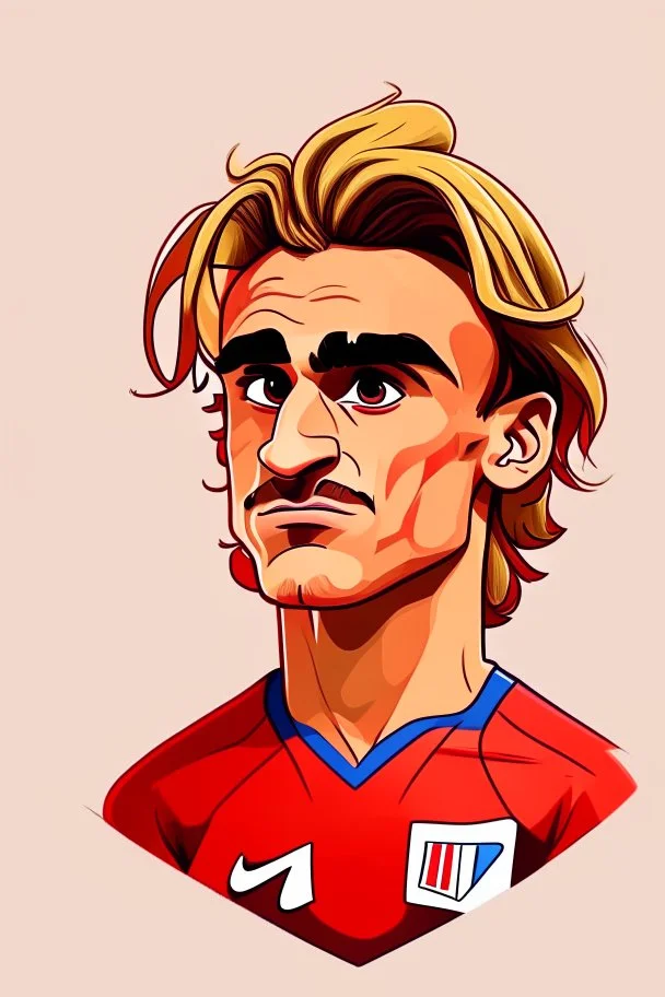 Antoine Griezmann French football player ,cartoon 2d