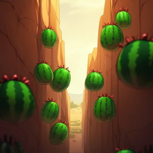 real life like traditional cactus in the desert in arizona, grand canyon, anime girl detail