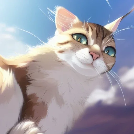 tabby cat animal, anime, ultra-detailed, white background, HD design by makoto shinkai, Granblue Fantasy