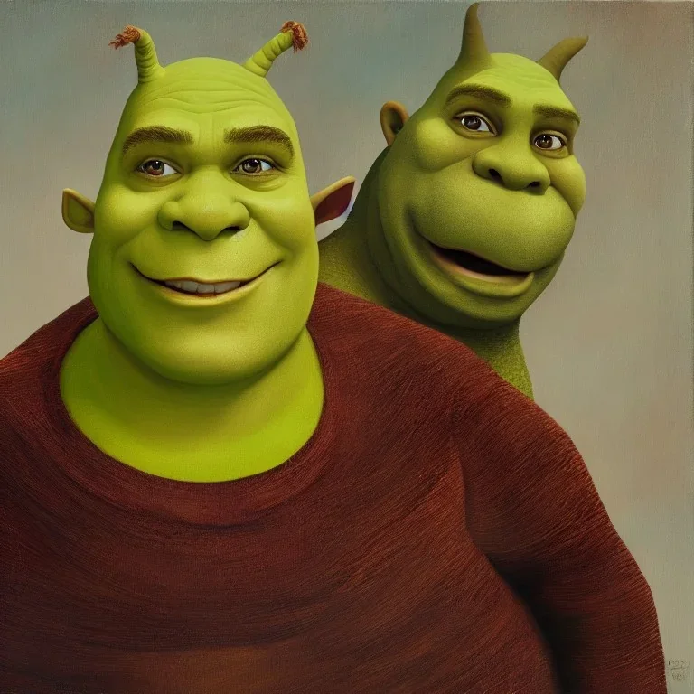 Shrek, oil painting. realistic,8k.