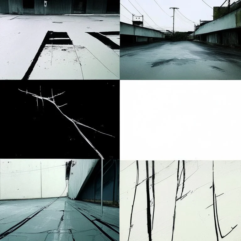 Minimal abstract oil paintings desolate 1960s carpark concrete fragments and naked bodies. style of Justin Mortimer and Francis Bacon. road markings.