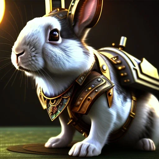 steampunk rabbit,steampunk style,shallow depth of field 50, macro lens, unreal engine 5, ultra detailed